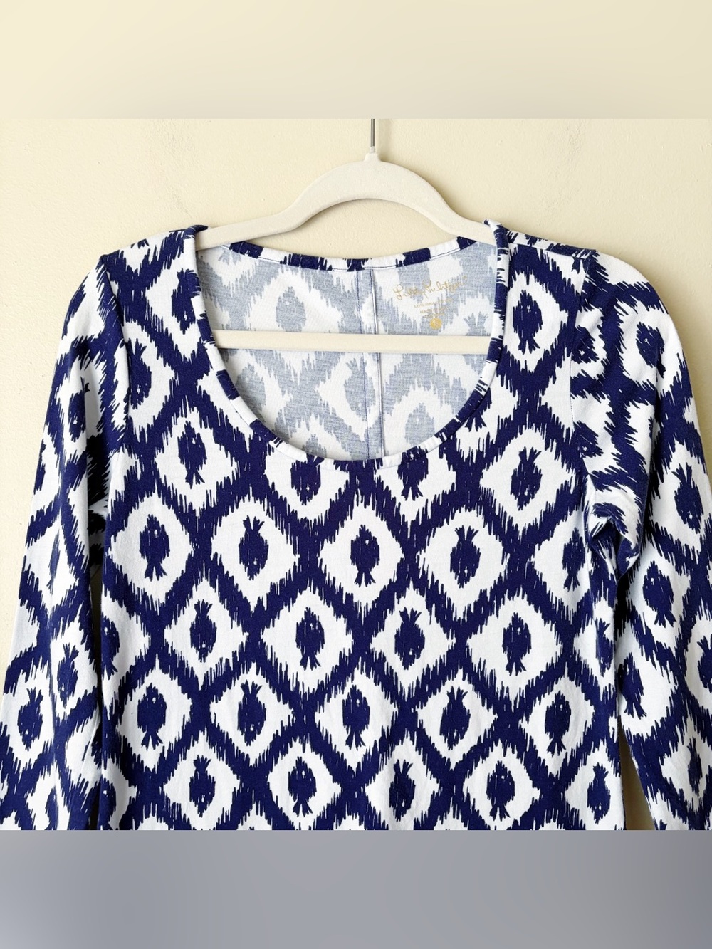 Lilly Pulitzer | Beacon Mini Dress Little Fish Chase Bomber Blue Pima Cotton S - Picture 3 of 7